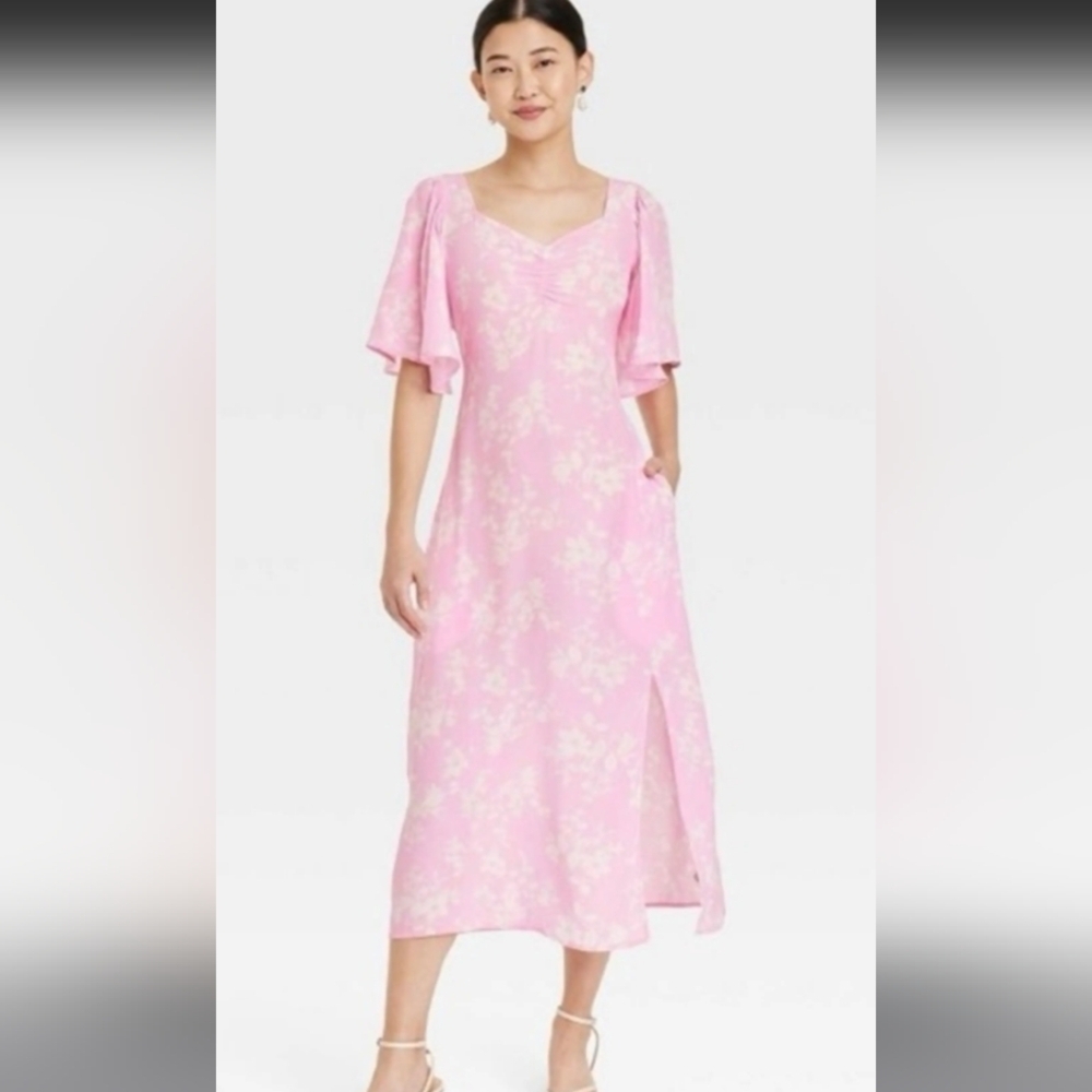 a new day Pink Floral V-Neck Dress - Picture 2 of 7